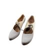 John Fluevog 100% Leather Color Block Gray Ivory Black Heels Size 9 1/2 - photo 2