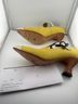 John Fluevog 100% Leather Yellow White Heels Size 10 - photo 4