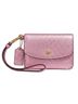 Coach Pink Leather Card Holder One size - photo 1