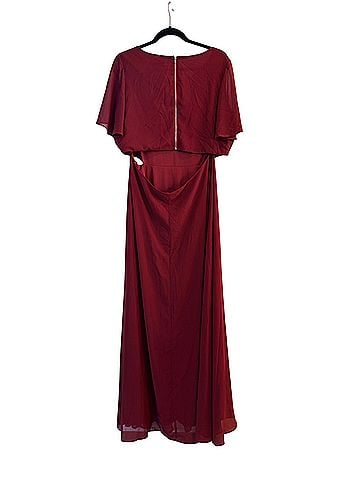 Lulus Garden Bliss Burgundy Cutout Maxi Dress Cocktail Dress (view 2)