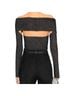 Khaite Black Silver Long Sleeve Blouse Size M - photo 2