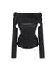 Khaite Black Silver Long Sleeve Blouse Size M - photo 3