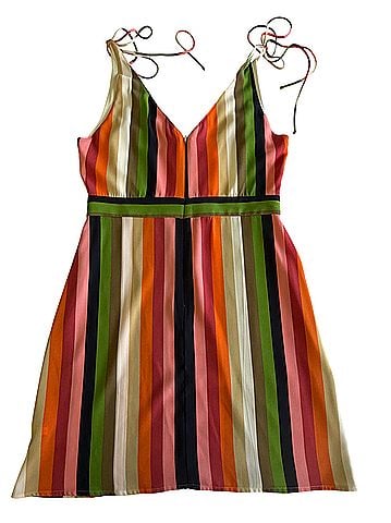 Gianni Bini Stripped Tie Strap Casual Dress (view 2)