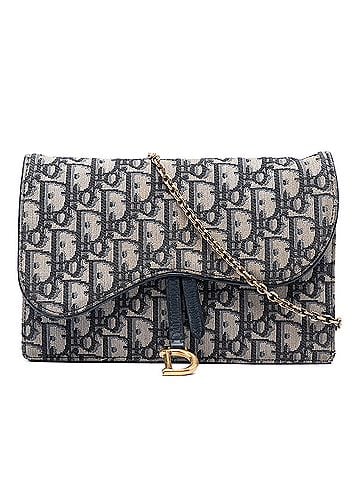 Dior Oblique Canvas Saddle Pouch Wallet on Chain (view 1)