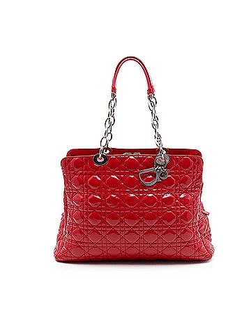 Dior Large Patent Cannage Soft Zipped Lady Dior Shopping Tote (view 1)