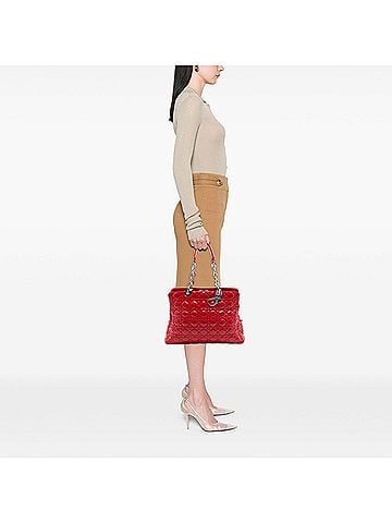 Dior Large Patent Cannage Soft Zipped Lady Dior Shopping Tote (view 2)
