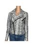 Alice + Olivia 100% Lambskin 100% Polyester Snake Print Black White Jacket Size S - photo 1