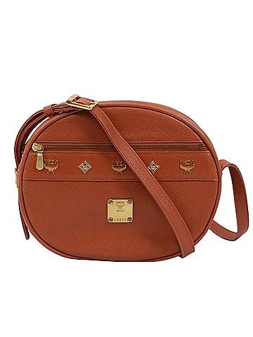 MCM MCM Round Shoulder Bag, Leather, Brown (view 1)