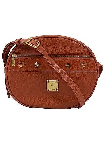MCM MCM Round Shoulder Bag, Leather, Brown (view 2)