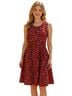 Tulip B 100% Polyester 100% Cotton Print Red Casual Dress Size S - photo 1