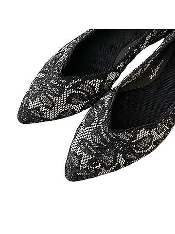 ROTHY'S The Point II Black Chantilly Pointed Toe Flats (view 2)