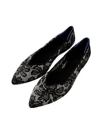 ROTHY'S The Point II Black Chantilly Pointed Toe Flats (view 1)