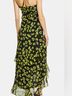 WAYF 100% Polyester Floral Black Green Casual Dress Size L - photo 4