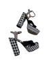 Betsey Johnson Houndstooth Black White Heels Size 5 - photo 2