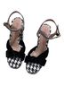Betsey Johnson Houndstooth Black White Heels Size 5 - photo 4