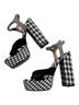 Betsey Johnson Houndstooth Black White Heels Size 5 - photo 3