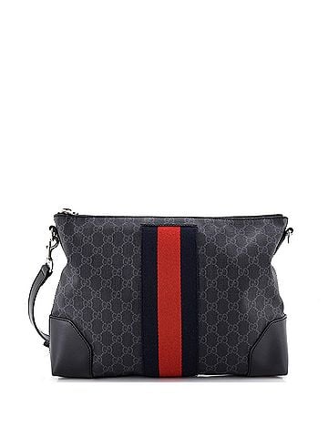 Gucci Web Zip Flat Messenger GG Coated Canvas Medium (view 1)