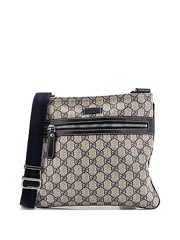 Gucci Front Zip Flat Messenger Bag GG Coated Canvas Medium (view 1)
