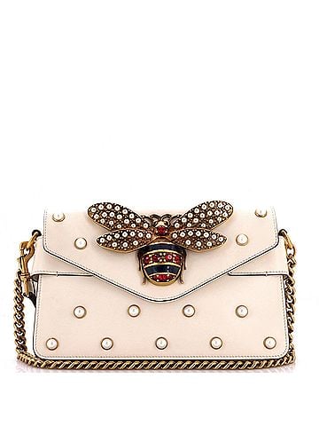 Gucci Broadway Pearly Bee Shoulder Bag Embellished Leather Mini (view 1)