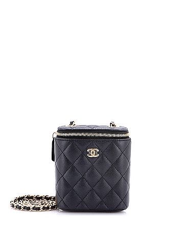 Chanel Vertical Classic Vanity Case with Chain Quilted Caviar Mini (view 1)