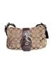 Coach Print Tan Brown Silver Leather Shoulder Bag One size - photo 1