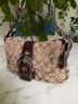 Coach Print Tan Brown Silver Leather Shoulder Bag One size - photo 3