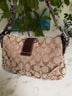 Coach Print Tan Brown Silver Leather Shoulder Bag One size - photo 16