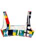 STAUD Color Block Multi Color Swimsuit Top Size M - photo 2