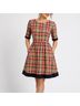 Retrolicious Plaid Orange Green Casual Dress Size S - photo 4
