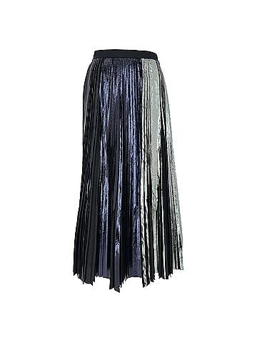 Proenza Schouler Proenza Schouler Pleated Metallic Midi Skirt in Multicolor Polyester (view 1)
