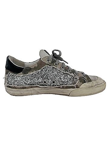 Golden Goose Golden Goose Super-Star Glittered Sneakers in Multicolor Cotton (view 1)