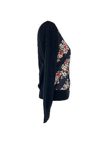 Dolce & Gabbana Dolce &amp; Gabbana Floral-Print Cardigan in Navy Blue Cashmere (view 2)
