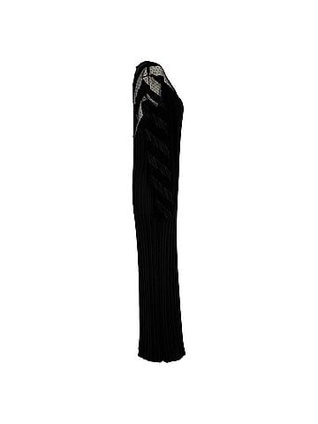 Alexander Wang Alexander Wang Pleated Long Sleeve Maxi Dress in Black Polyester (view 2)