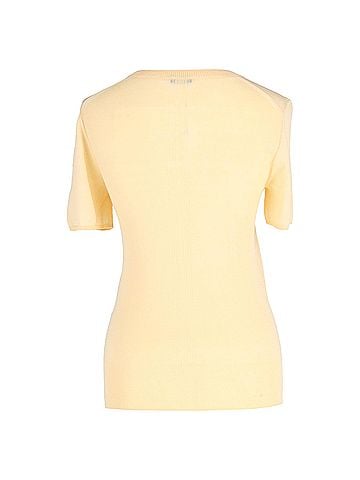 Joseph Joseph Knitted Short Sleeve Sweater Top in Cream Cotton (view 2)