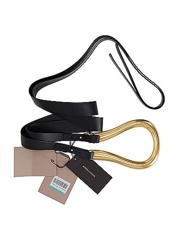Bottega Veneta Bottega Veneta Horseshoe Buckle Double Strap Belt in Black Leather (view 2)
