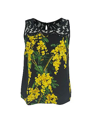 Dolce & Gabbana Dolce &amp; Gabbana Floral-Print Lace Detailed Tank Top in Multicolor Viscose (view 1)