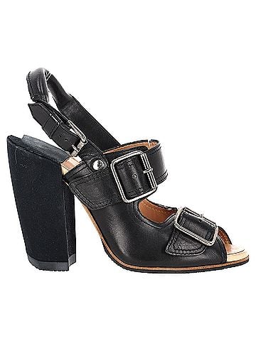 Dries Van Noten Dries Van Noten Buckle Strap Block Heels in Black Leather (view 2)