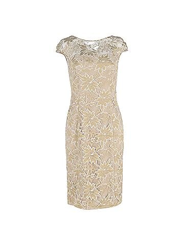 Temperley LONDON Temperley London Floral-Lace Midi Dress in Nude Polyester (view 1)
