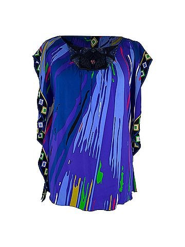 Emilio Pucci Emilio Pucci Embellished Tunic Blouse in Multicolor Silk (view 1)