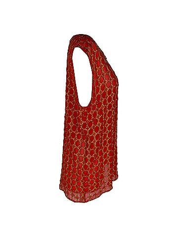 Lanvin Lanvin Metallic Polka Dot Blouse in Red Chiffon (view 2)