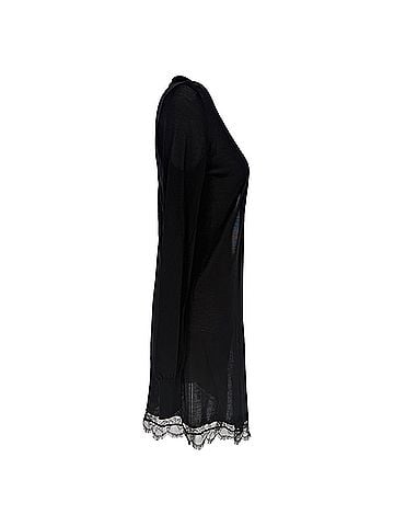 Emilio Pucci Emilio Pucci Lace-Trimmed Open Cardigan in Black Silk (view 2)