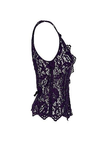 Dolce & Gabbana Dolce &amp; Gabbana V-Neck Sleeveless Lace Top in Violet Viscose (view 2)