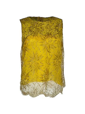 Dolce & Gabbana Dolce &amp; Gabbana Lace Sleeveless Top in Yellow Lurex (view 1)