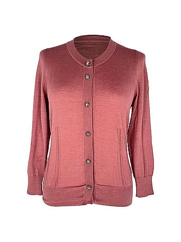 Dolce & Gabbana Dolce &amp; Gabbana Embellished Button Cardigan in Pink Cashmere (view 1)