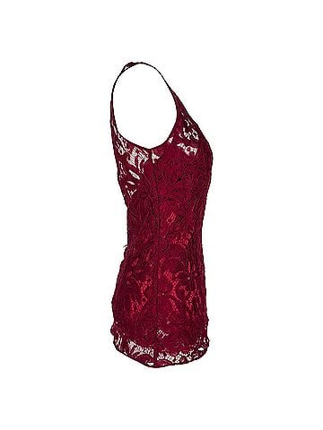 Dolce & Gabbana Dolce &amp; Gabbana Lace Detailed Sleeveless Top in Burgundy Viscose (view 2)