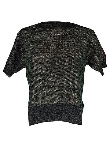 Stella McCartney Stella Mccartney Knitted Short Sleeve Top in Green Rayon (view 1)