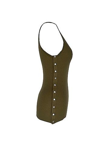 Alexander Wang Alexander Wang Ribbed-Knit Tank Top in Olive Cotton (view 2)