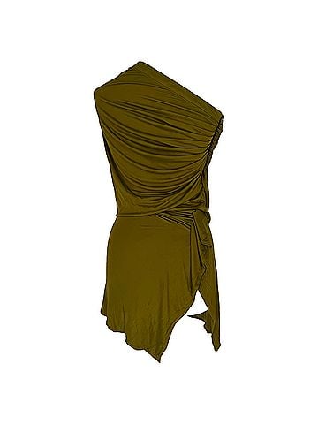 Givenchy Givenchy Draped One-Shoulder Blouse in Olive Viscose (view 2)
