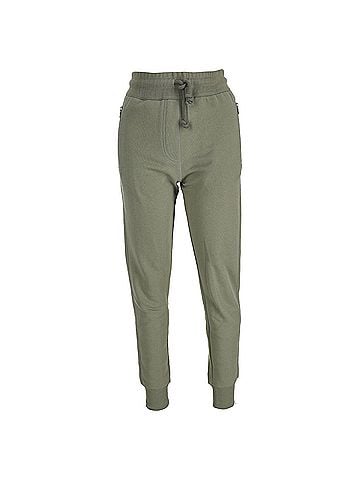 Dries Van Noten Dries Van Noten Drawstring Jogger Pants in Olive Cotton (view 1)