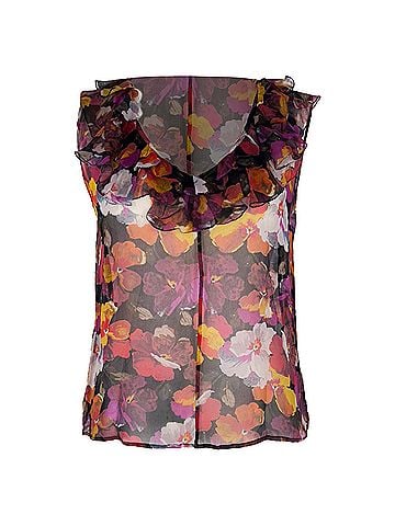 Dolce & Gabbana Dolce &amp; Gabbana Ruffled Floral-Print Sleeveless Top in Multicolor Silk (view 1)